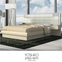 מיטה זוגית בעיצוב מרהיב עם ראש מיטה מרופד לנוחות מירבית דגם lucci 